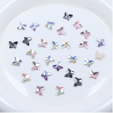 DZ 2140 8*7mm butterfly shape glass flatback stone for nail art DZ 2140 8*7mm butterfly shape glass flatback stone for nail art